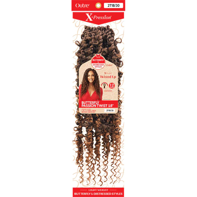 OUTRE: XPRESSION TWISTED UP BUTTERFLY PASSION TWIST 18" CROCHET BRAIDS